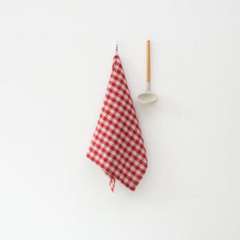 Prosop de vase din in 45x65 cm Red Gingham – Linen Tales