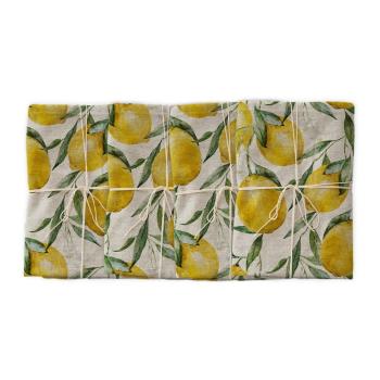 Set 4 șervețele textile Linen Couture Lemons, lățime 40 cm
