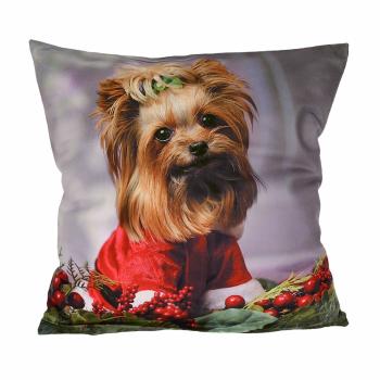 Față de pernă de Crăciun Yorkshire terrier, 40 x 40 cm