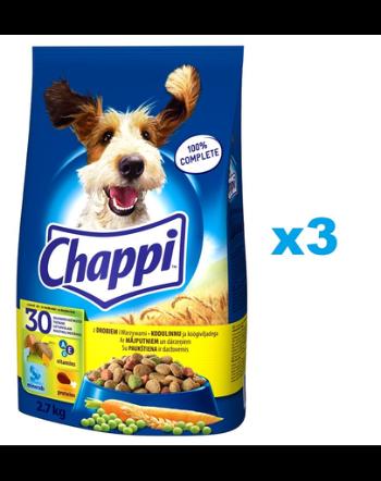 CHAPPI Hrana pentru caini, cu pasare 3x2.7kg