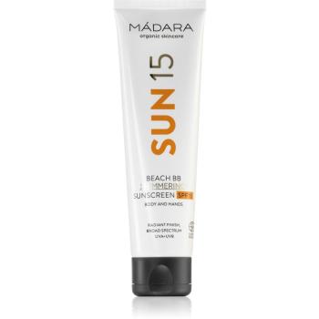 Mádara Beach BB crema de corp pentru protectie solara cu particule stralucitoare SPF 15 100 ml