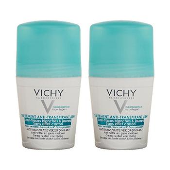 Vichy Antiperspirant cu bilă 48 de ore împotriva petelor albe și galbene 2 x 50 ml