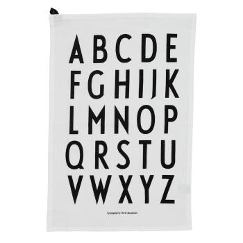 Prosop din bumbac Design Letters Alphabet, 40 x 60 cm, alb