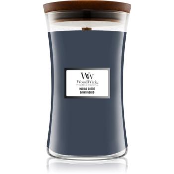 Woodwick Indigo Suede lumânare parfumată 610 g