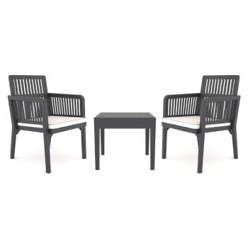 Set mobilier de grădină negru-alb pentru două persoane Lizbon – Floriane Garden