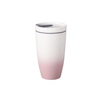 Cană de voiaj din porțelan Villeroy & Boch Like To Go, 350 ml, roz - alb