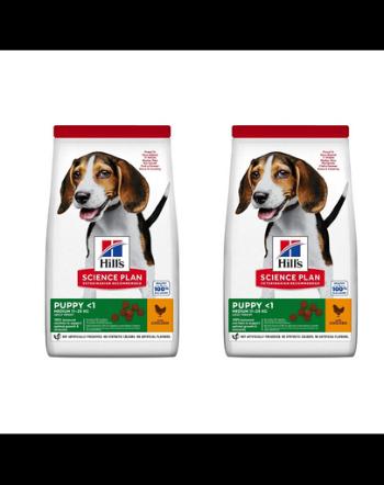 HILL'S Science Plan Canine Puppy Medium Chicken hrana caini de rasa medie, cu pui 36 kg (2x18 kg)