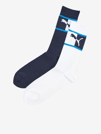 Puma Blocked Logo Sock Set de 2 perechi de șosete Albastru