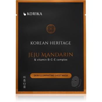 KORIKA Korean Heritage mască textilă iluminatoare Jeju mandarin & vitaminc B-C-E complex sheet mask