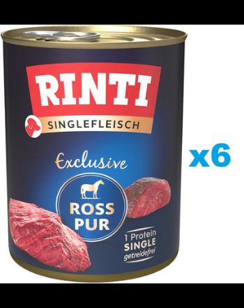 RINTI Singlefleisch Exclusive Horse Pure set conserve 6x800 g pentru caini