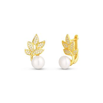 JwL Luxury Pearls Cercei frumoși din argint cu perle autentice și zirconii JL0827