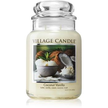 Village Candle Coconut Vanilla lumânare parfumată (Glass Lid) 602 g