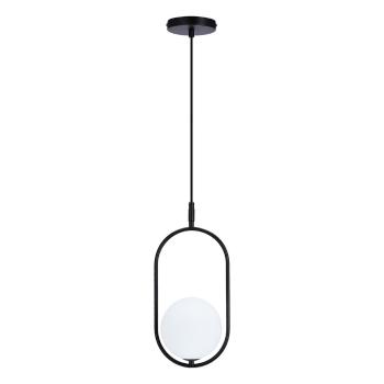 Lustră neagră cu abajur din sticlă 18.5x15 cm Cordel – Candellux Lighting