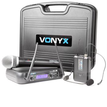 Vonyx WM73C 2 canale Sistem wireless UHF fără fir