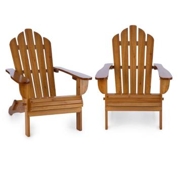 Blumfeldt VERMONT, maro, set de 2 scaune de grădină, Adirondack, 73X88X94 cm, pliabil