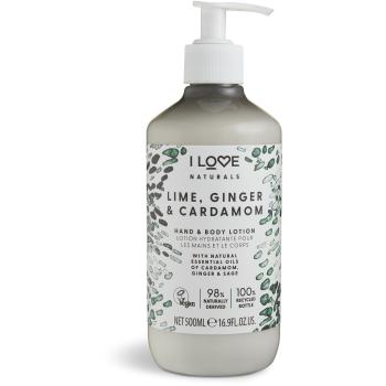 I Love Lapte hidratant pentru mâini și corp Naturals Lime, Ginger & Cardamon (Hand & Body Lotion) 500 ml