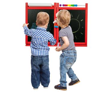 Tablă magnetică / de cretă pentru copii pe perete - roșie