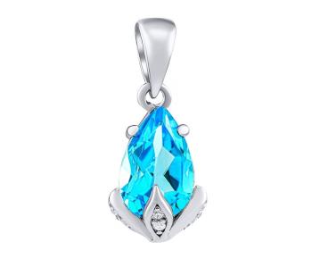 Silvego Pandantiv din argint Clarissa cu Swiss Blue Topaz a strălucire Zirconia JJJ1267PTS