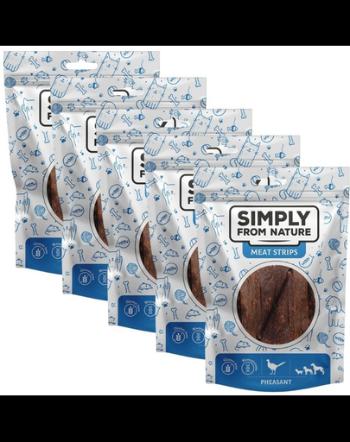 SIMPLY FROM NATURE Meat Strips 5x80 g recompensa din fazan, pentru caini