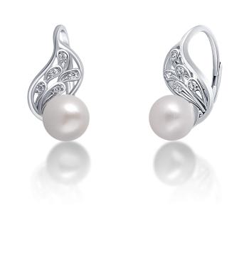 JwL Luxury Pearls Cercei fermecători din argint cu perla albă reală JL0706