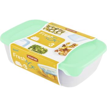 Set 3 recipiente pentru alimente Curver Fresh&Go, verde