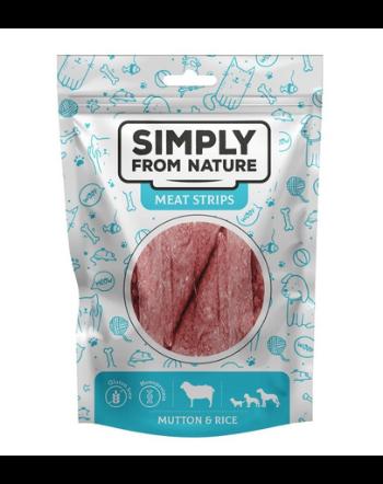 SIMPLY FROM NATURE Meat Strips Felii carne Arome mixte gasca, fazan, oaie pentru caini 3x80 g