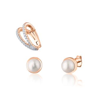 JwL Luxury Pearls Set modern de cercei din bronz (1x cercel, 2x cercei stud) JL0809