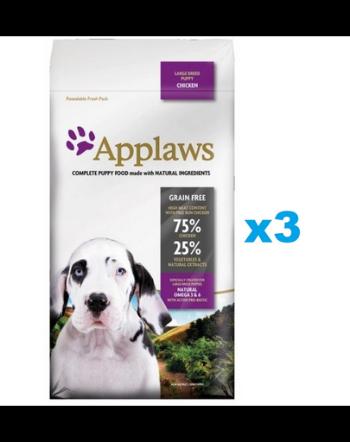 APPLAWS Puppy Large Breed Chicken 6 kg (3x2 kg) Pachet hrana catei, talie mare, cu pui