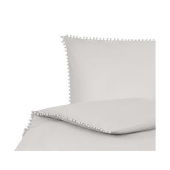 Lenjerie de pat din bumbac percale Westwing Collection, 160 x 210 cm, gri