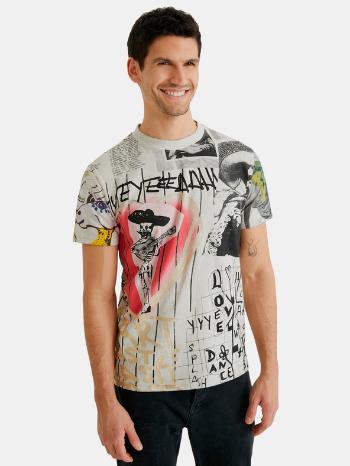 Desigual Mexican Skull Tricou Bej