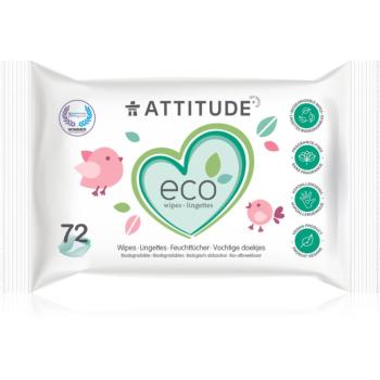 Attitude Eco Șervețele umede fără parfum 72 buc