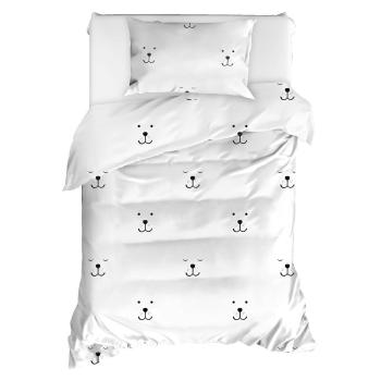Lenjerie de pat din bumbac ranforce pentru pat de o persoană Mijolnir Eles White, 140 x 200 cm