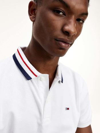 Tommy Jeans Classics Tipped Strech Polo Tricou Alb