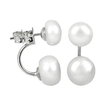 JwL Luxury Pearls Cercei două fețe originali cu perle albe reale JL0287