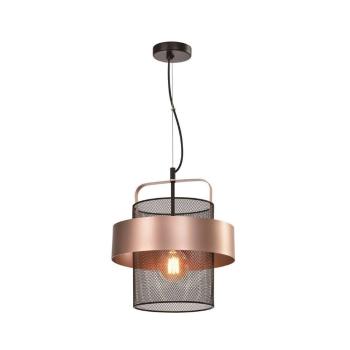 Lustră negru-arămiu din metal ø 30 cm Fiba – Candellux Lighting