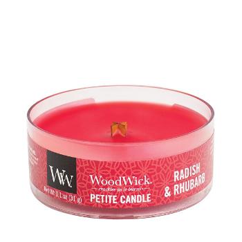 WoodWick Lumânare aromatică mică cu fitil din lemn Radish and Rhubarb 31 g
