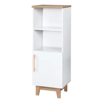 Bibliotecă pentru copii  albă cu aspect de lemn de stejar 45x128 cm Finn – Roba