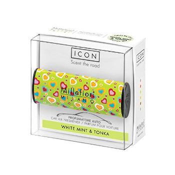 Millefiori Milano Parfum pentru mașină Icon Cuori &amp; Fiori Mentă albă &amp; Boabe Tonka 47 g