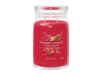 Yankee Candle Lumânare aromatică Signature sticla mare Sparkling Cinnamon 567 g