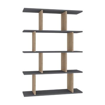 Bibliotecă gri/cu aspect de lemn de stejar 90x127 cm Harmon – Kalune Design