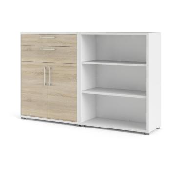 Bibliotecă modulară albă/cu aspect de lemn de stejar 178x113 cm Prima – Tvilum