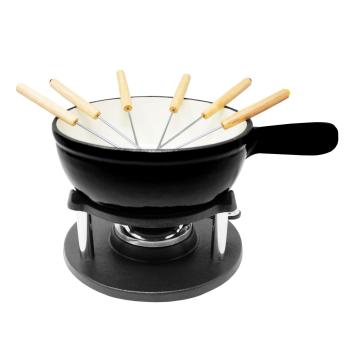 Klarstein Holsten, set fondue, oală, încălzitor, arzător, 6 furculițe, 1,5 l, fontă