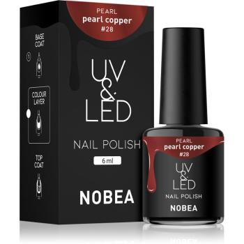 NOBEA UV & LED unghii cu gel folosind UV / lampă cu LED glossy culoare Pearl copper #28 6 ml