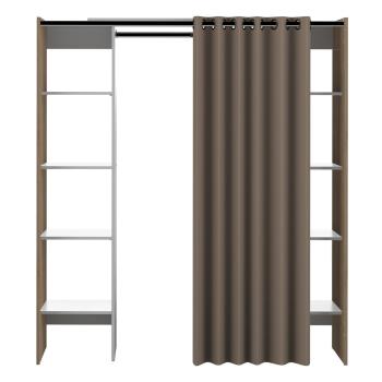 Dulap alb-maroniu cu aspect de stejar 185x182 cm Tom - TemaHome