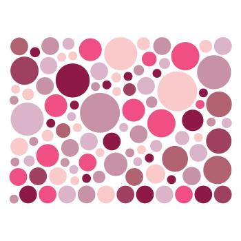 Set 100 autocolante Ambiance Round Stickers, roz