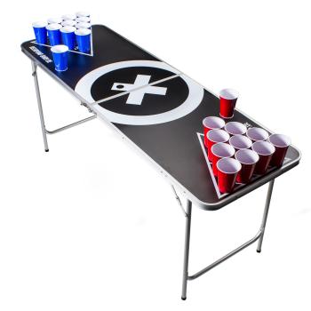 BeerCup Baseliner, set de masă pentru beer pong, audio, suporturi, suporturi pentru biluțe, 6 biluțe