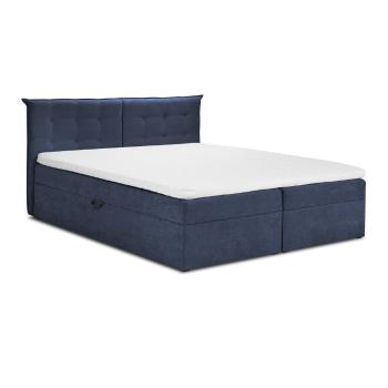 Pat dublu Mazzini Beds Echaveria, 140 x 200 cm, albastru închis