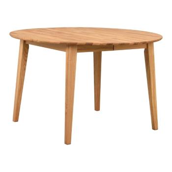 Masă de dining natural  rotundă extensibilă din lemn masiv de stejar ø 120 cm Filippa – Rowico