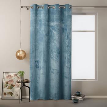 Draperie cu suprafață de catifea AmeliaHome Velvet, 140 x 245 cm, albastru