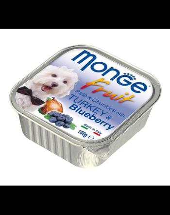 MONGE Fruit Dog pate pentru câini, curcan și afine 100g